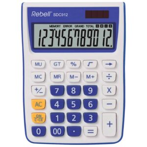 Tischrechner - Solar-/Batteriebetrieb, 12-stellig, LCD-Display, weiß/violett