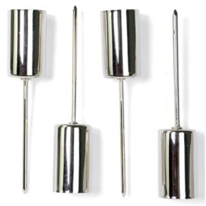 Adventskerzenhalter - 2,3 x 11 cm, für Stabkerze, silber, 4er Packung