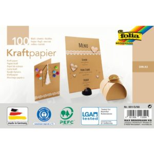 Kraftpapier - natur, A5, 120 g/qm, 100 Blatt