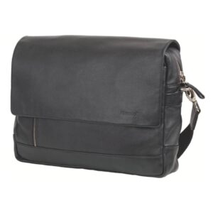 Schultertasche ORO Leder schwarz