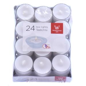 Teelicht - weiß, 24 Stück, Metallhülle