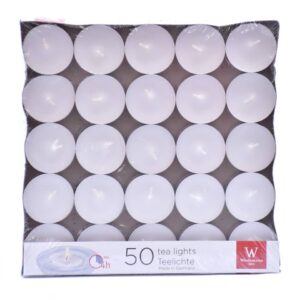 Teelicht - weiß, 50 Stück, Metallhülle