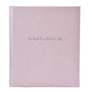 Gästebuch - 21 x 24 cm, mit Wortprägung, creme