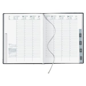 Buchkalender 739, 1 Woche /2 Seiten, 21 x 26,5 cm, anthrazit