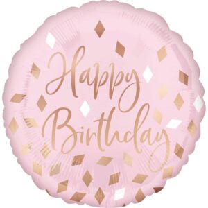 Folienballon Blush Happy Birthday - Ø 45 cm