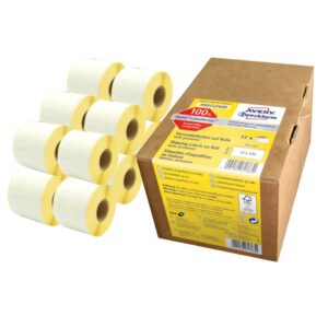 Rollen-Etiketten Paketaufkleber - 54 x 101 mm, weiß, permanent, 12 Rollen/2.640 Etiketten