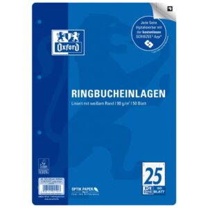Ringbucheinlage LIN25 - A4, liniert, 90g/qm, 4-fach gelocht, 50 Blatt