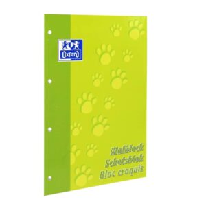 Schule Malblock A4, 100 Blatt, blanko, 90 g/qm, 4-fach gelocht