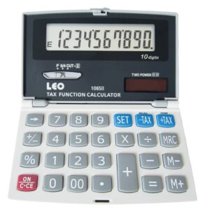 Taschenrechner 106S II - Solar-/Batteriebetrieb, 10stellig, LC-Display klappbar, silber/grau