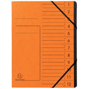 Ordnungsmappe - 12 Fächer, A4, Colorspan-Karton, orange