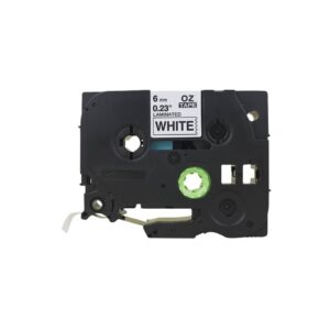 Schriftband TZe-211 kompatibel - 6 mm x 8 m, schwarz auf weiß