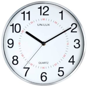 Wanduhr ARIA - Ø 28,5 cm, leises Quarzuhrwerk, metallgrau