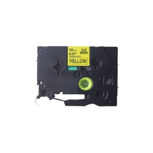 Schriftband TZe-631 kompatibel - 12 mm x 8 m, schwarz auf gelb