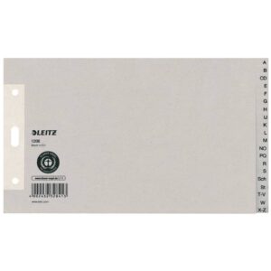 1206 Papierregister A - Z - A5 quer, Überbreit, 100 g/qm, 20 Blatt, grau