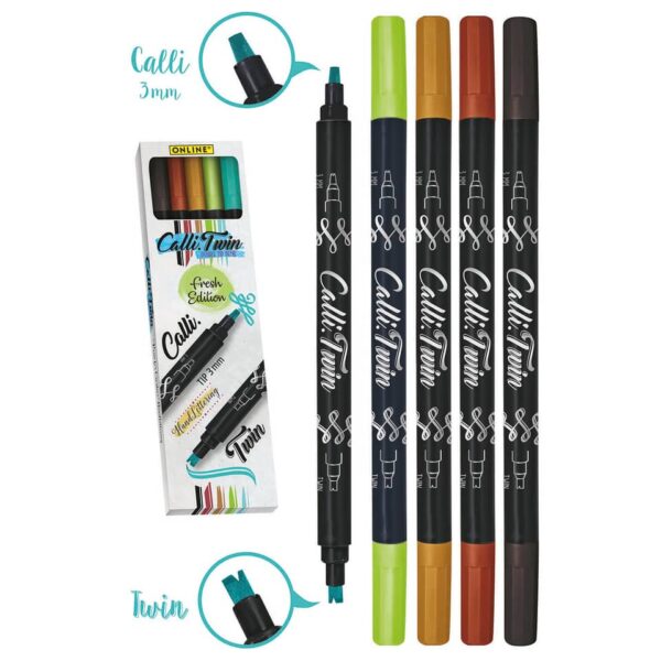 Faserschreiber Calli.Brush Twin - 5 Stück Duo fresh