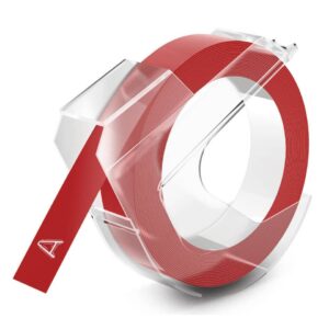 Prägeband - 9 mm x 3 m, glänzend rot