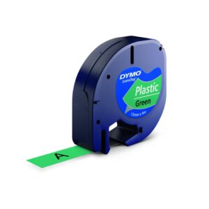 Schriftbandkassetten Kunststoff - laminiert, 12 mm x 4 m, schwarz auf grün