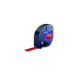 Schriftbandkassetten Kunststoff - laminiert, 12 mm x 4 m, schwarz auf rot