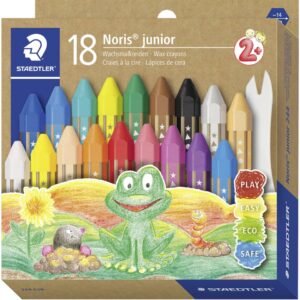 Wachsmalkreide Noris® junior 224 - Kartonetui 18 Farben, sechskant