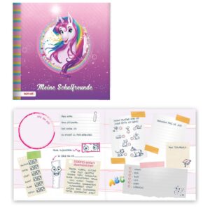 Freundebuch Einhornportrait - 64 illustrierte Seiten, 16,5 x 16,5 cm