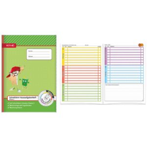 Hausaufgabenheft Klasse 2 - A4, 96 Seiten, Schutzhülle
