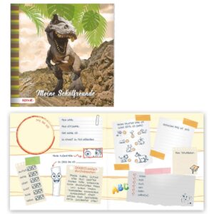 Freundebuch Tyrannosaurus - 64 illustrierte Seiten, 16,5 x 16,5 cm