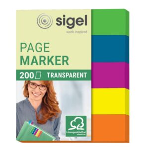 Page Marker Folie - 50 x 12 mm, sortiert, 5x 20 Streifen