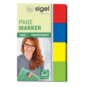 Page Marker Transparent - 50 x 20 mm, sortiert, 4x 40 Streifen