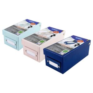 Lern- und Karteikartenbox - A8 für 400 Karten, Karton, sortiert