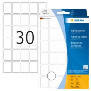 2390 Vielzwecketiketten - weiß, 19x27 mm, matt, 960 Stück