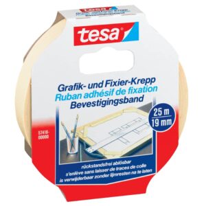 Fixierband Grafik- und Fixier-Krepp - 25 m x 19 mm, Papier, beige