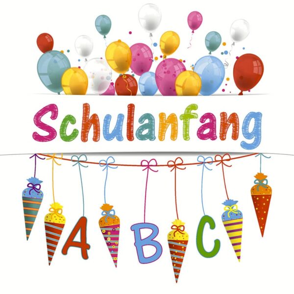 Lunchservietten Schulanfang - 33 x 33 cm, 20 Stück