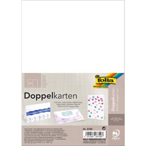 Briefkarte - A6 hoch, 190 g/qm, weiß, doppelt, 25 Stück