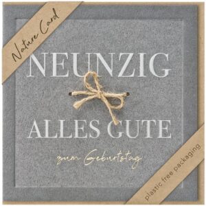 Geburtstagskarte Zahl 90 - Nature Card, inkl. Umschlag