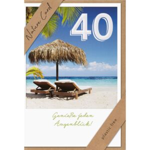 Geburtstagskarte Zahl 40 - Nature Card, inkl. Umschlag