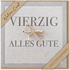 Geburtstagskarte Zahl 40 - Nature Card, inkl. Umschlag