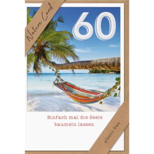 Geburtstagskarte Zahl 60 - Nature Card, inkl. Umschlag