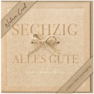 Geburtstagskarte Zahl 60 - Nature Card, inkl. Umschlag