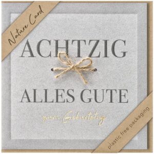 Geburtstagskarte Zahl 80 - Nature Card, inkl. Umschlag