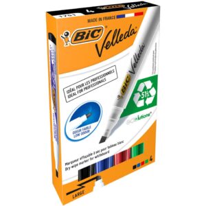 Whiteboard Marker Velleda® - 1701 ECOlutions®, ca. 3,7 - 5,5 mm, 4er Etui