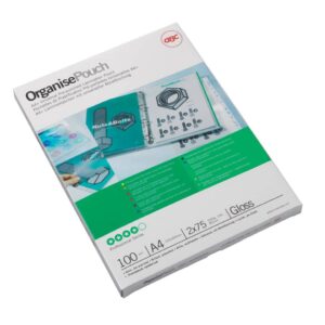 Laminiertasche Organise, A4+, 125 Micron, glänzend, glasklar