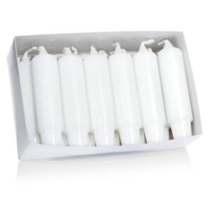 Lampionkerze - 80 x Ø 20 mm, Zapfenform, weiß