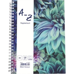 Notizbuch Blossom - A6, liniert, 48 Blatt, Register A-Z