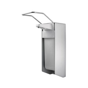 Desinfektionsmittel- & Seifen-Spender mit Armhebel - 1.000 ml, grau, Aluminium