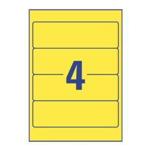 L4769-20 Ordner-Etiketten - breit/kurz, (A4 - 20 Blatt) 80 Stück, gelb