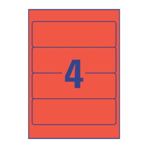 L4766-20 Ordner-Etiketten - breit/kurz, (A4 - 20 Blatt) 80 Stück, rot