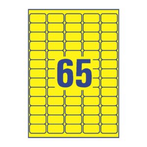 L4793-20 Etiketten - 38,1 x 21,2 mm, gelb, 1.300 Etiketten/20 Blatt, wiederablösbar