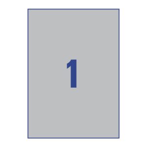 L6013-20 Typenschild-Etiketten - A4, 20 Stück, 210 x 297 mm, wetterfest, 20 Blatt silber