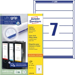 L4760-100 Ordner-Etiketten ultragrip - schmal/kurz, 700 Stück, weiß, ablösbar