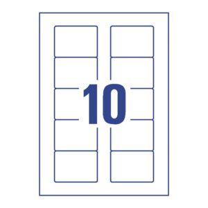 L4738REV-25 Etiketten für Disketten, wiederablösbar, 70 x 50,8 mm, 25 Blatt/250 Etiketten, weiß